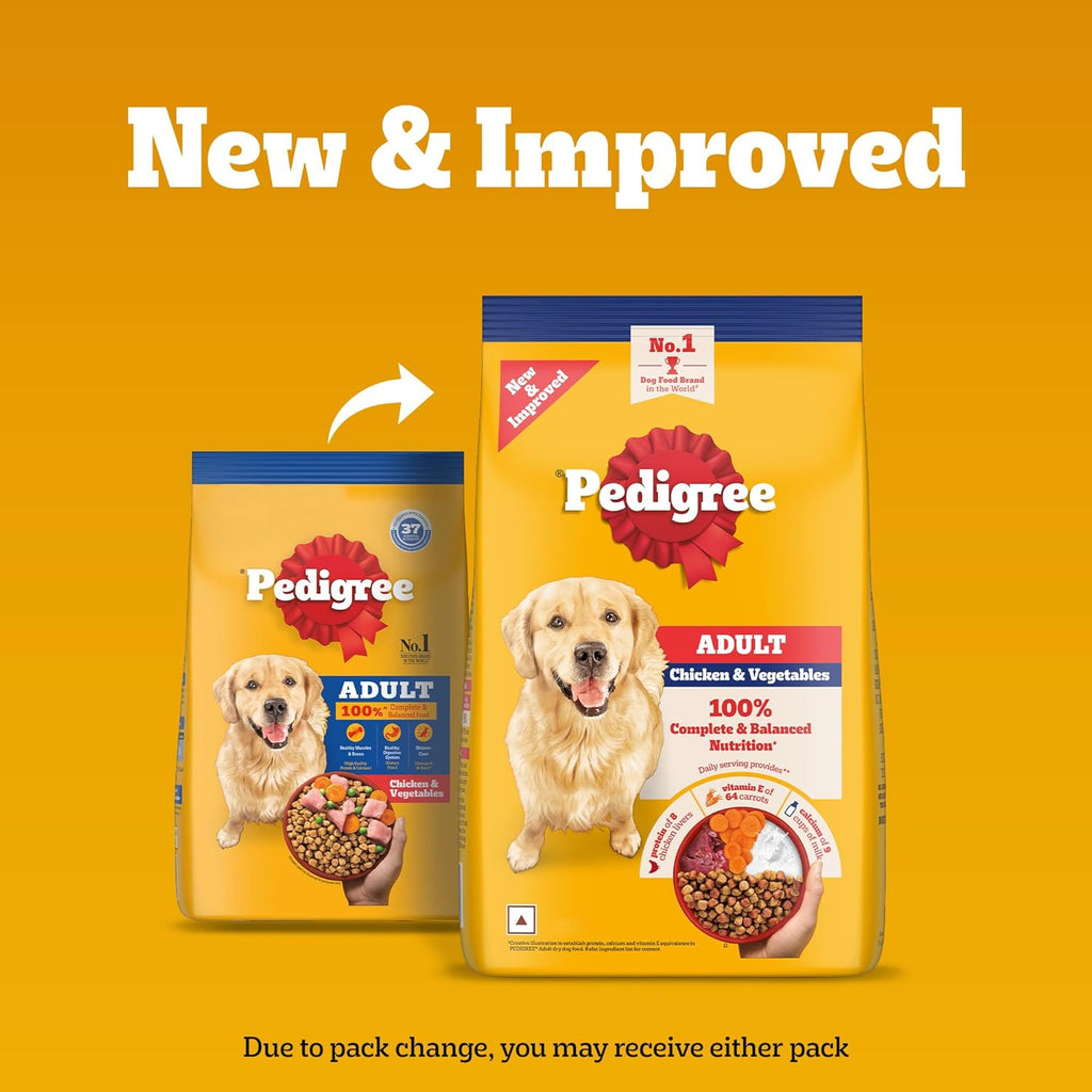 Pedigree Adult Dry Dog Food, Chicken & Vegetables, 2.8kg