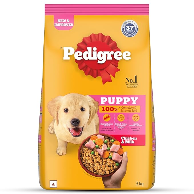 Pedigree Puppy Dry Dog Food, Chicken & Milk, 2.8kg,