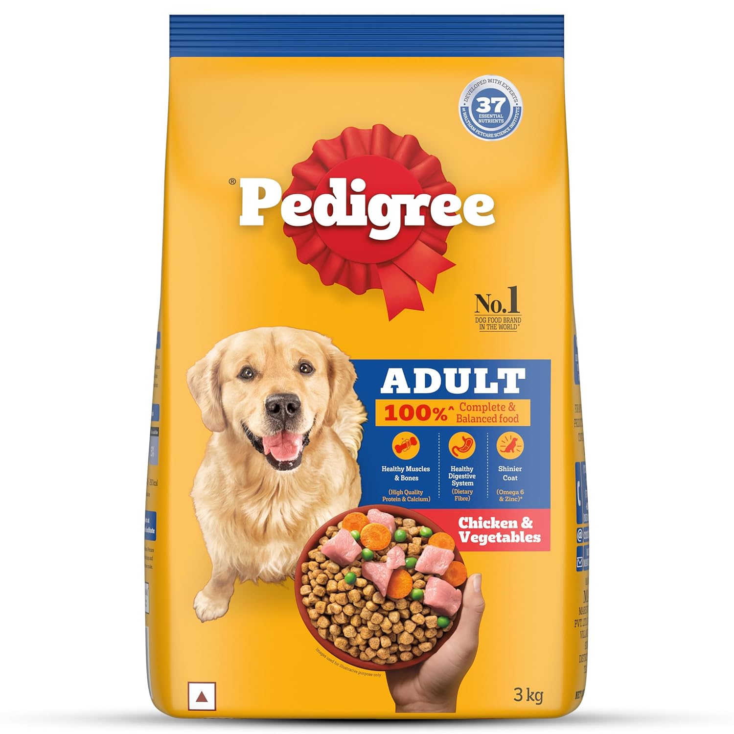 Pedigree Adult Dry Dog Food, Chicken & Vegetables, 2.8kg